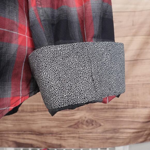 Bugatchi Shirt Mens Large Plaid Button Up Long Sleeve Shaped Fit Dress Casual - Picture 4 of 11